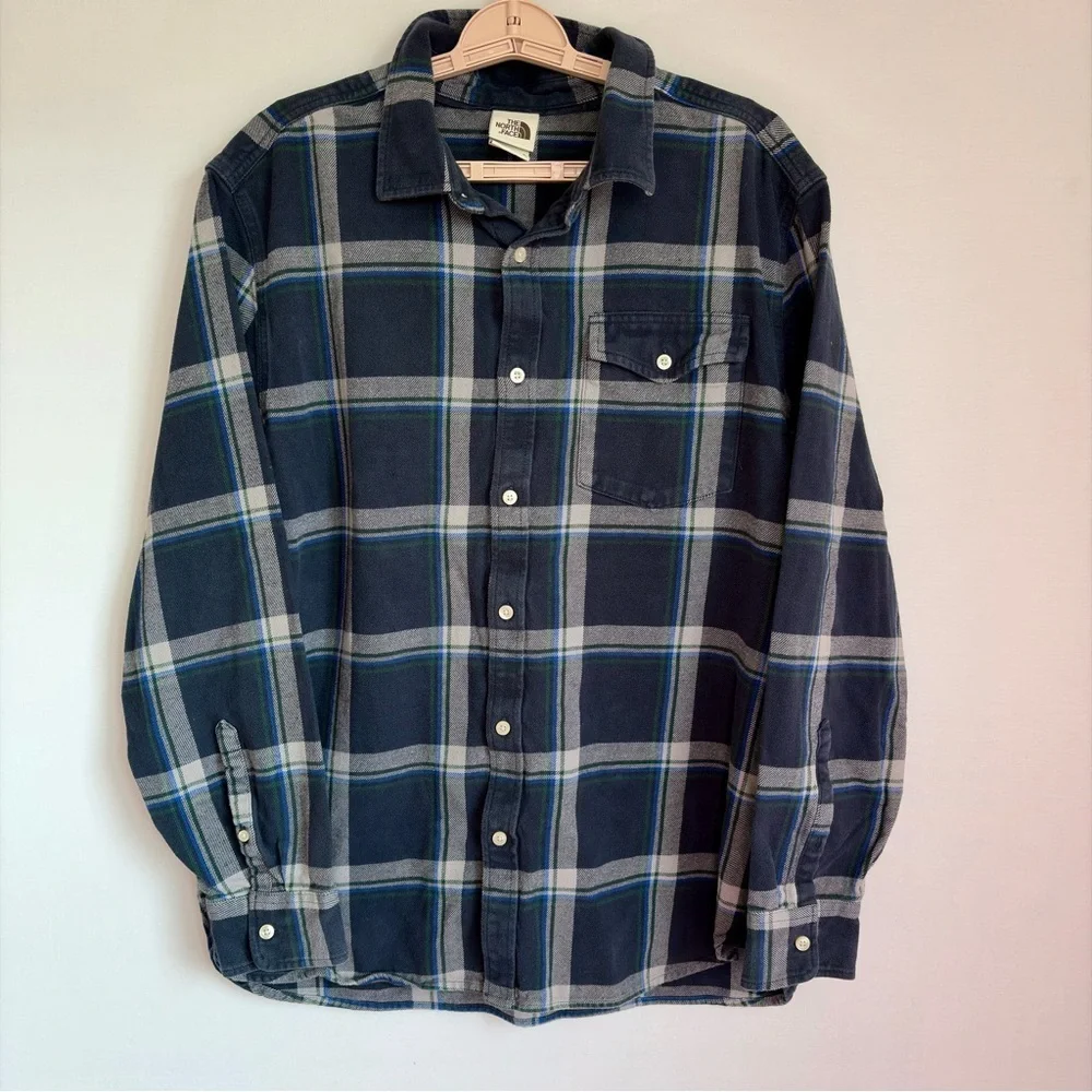 The North Face Arroyo Shirt Men Sz XL Blue Flannel Outdoor Preppy Thick Gorpcore